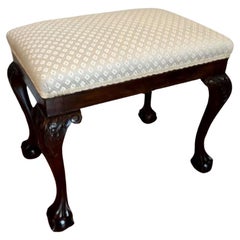 Antique Victorian quality carved mahogany stool