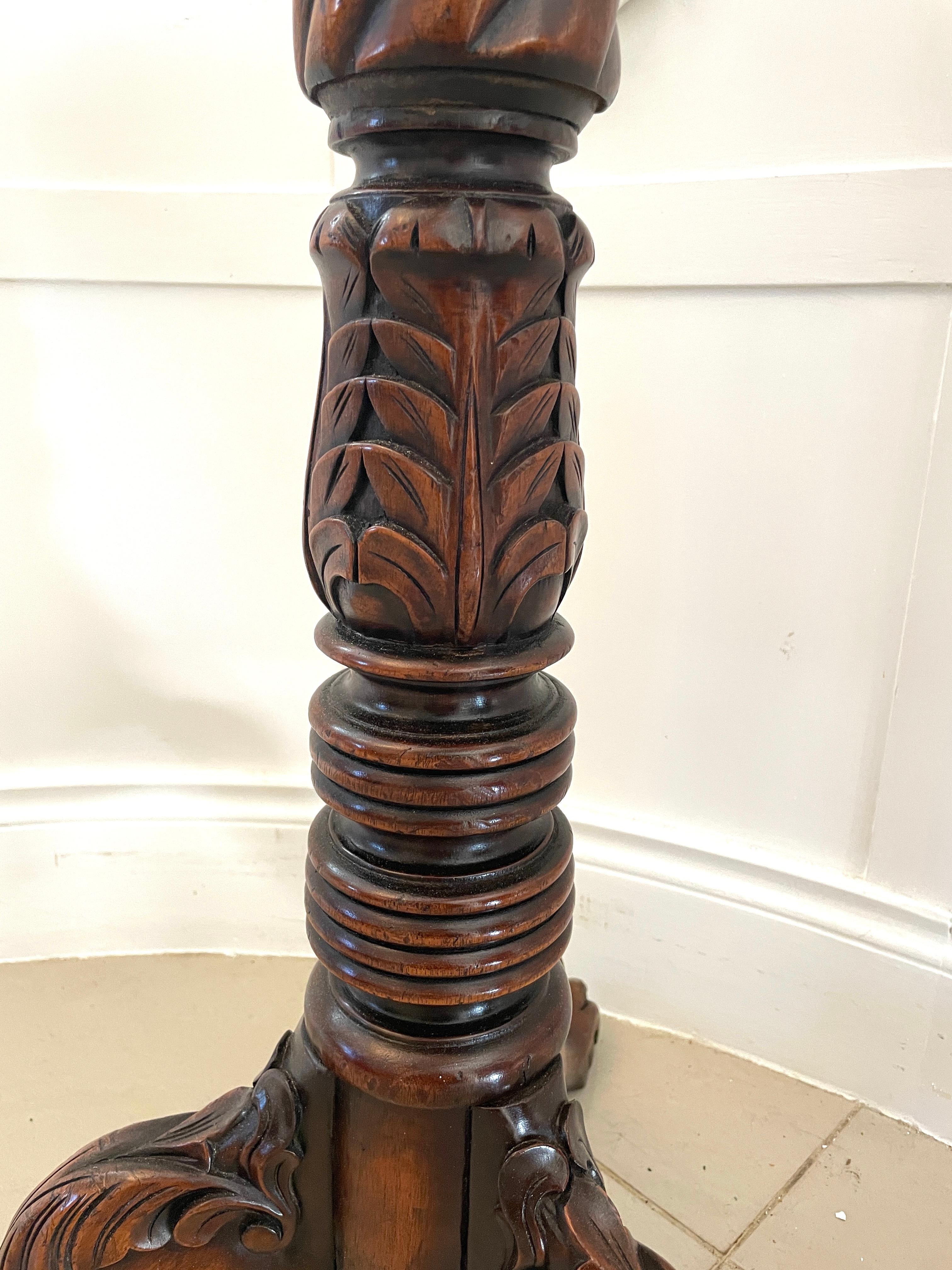 Antique Victorian Quality Carved Mahogany Torchere For Sale 6