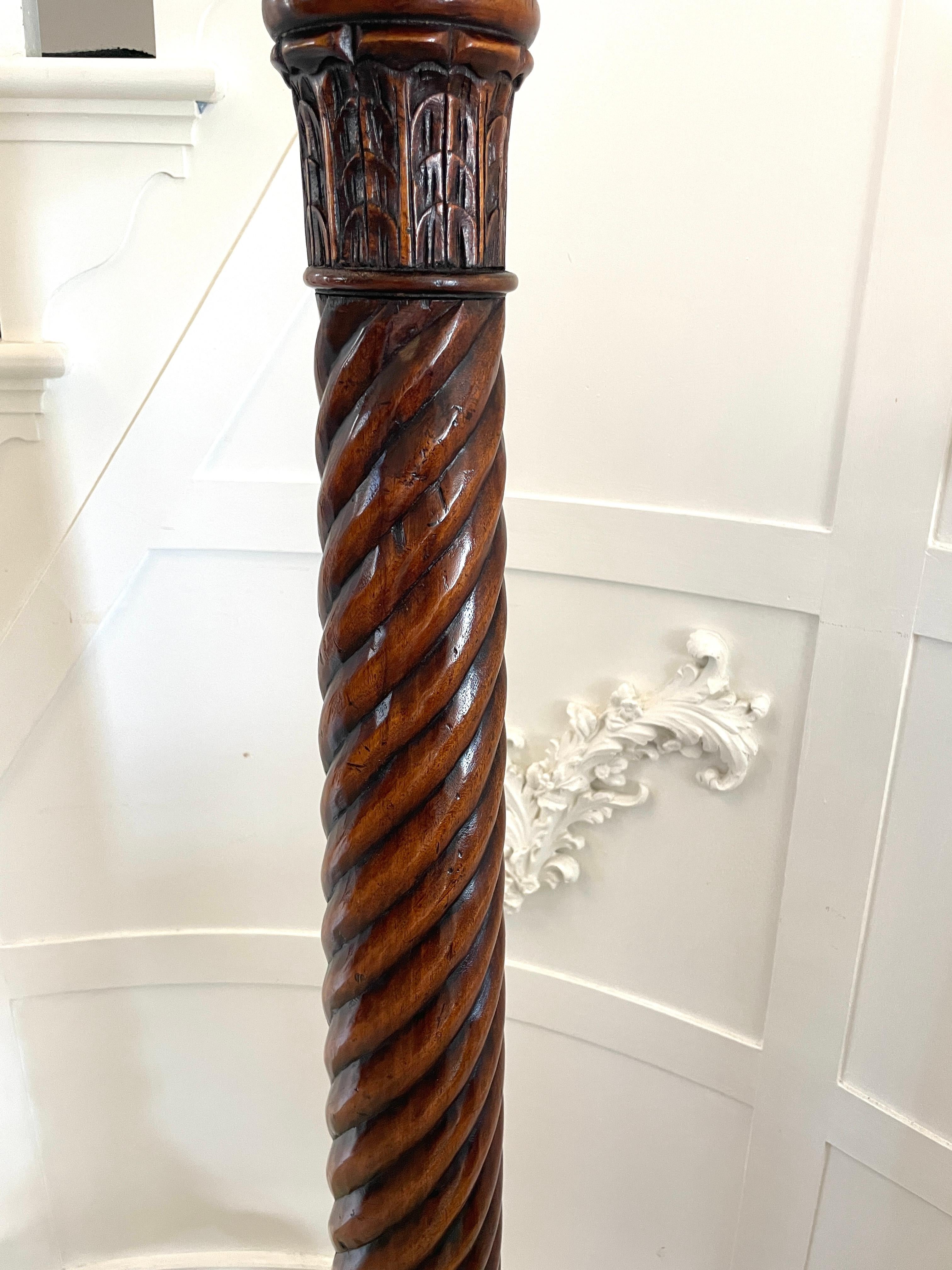 Antique Victorian Quality Carved Mahogany Torchere For Sale 7