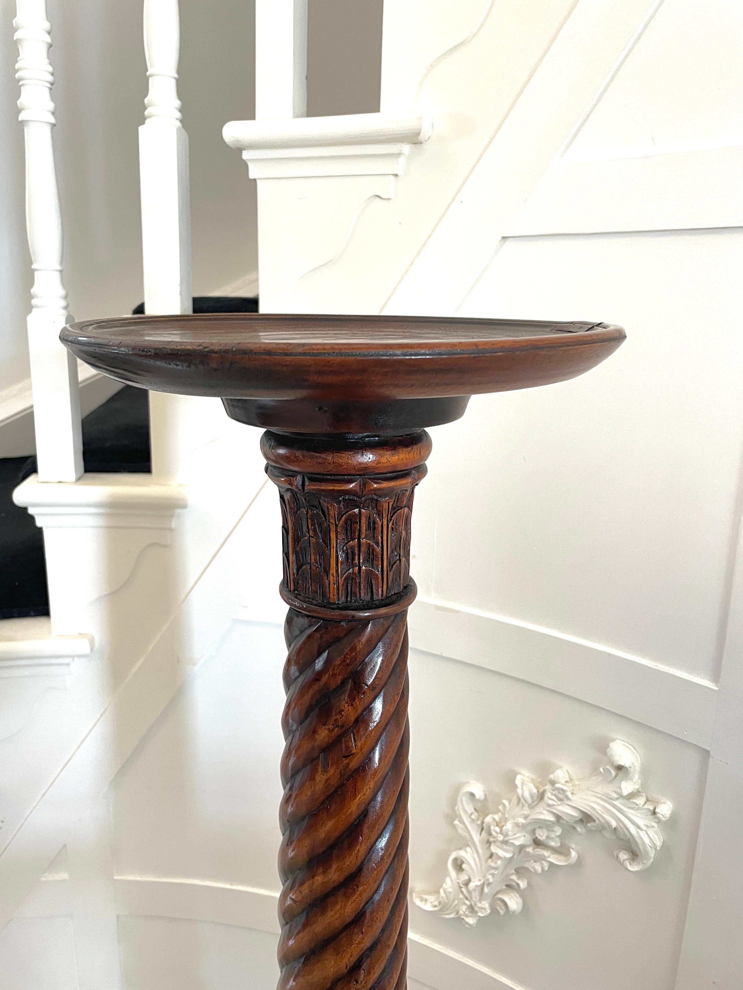 Antique Victorian Quality Carved Mahogany Torchere For Sale 8