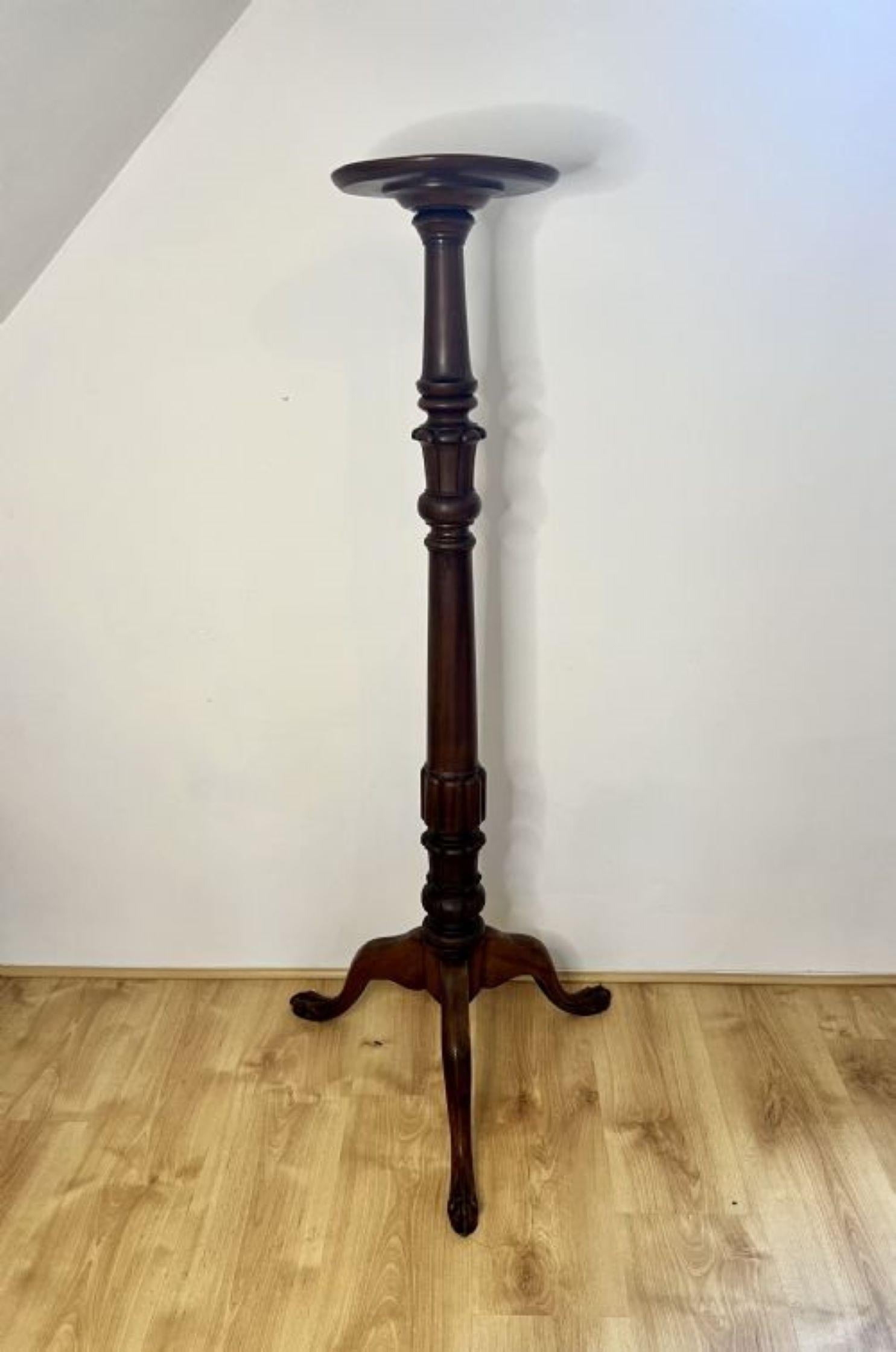 19th Century Antique Victorian quality carved mahogany torchere  For Sale
