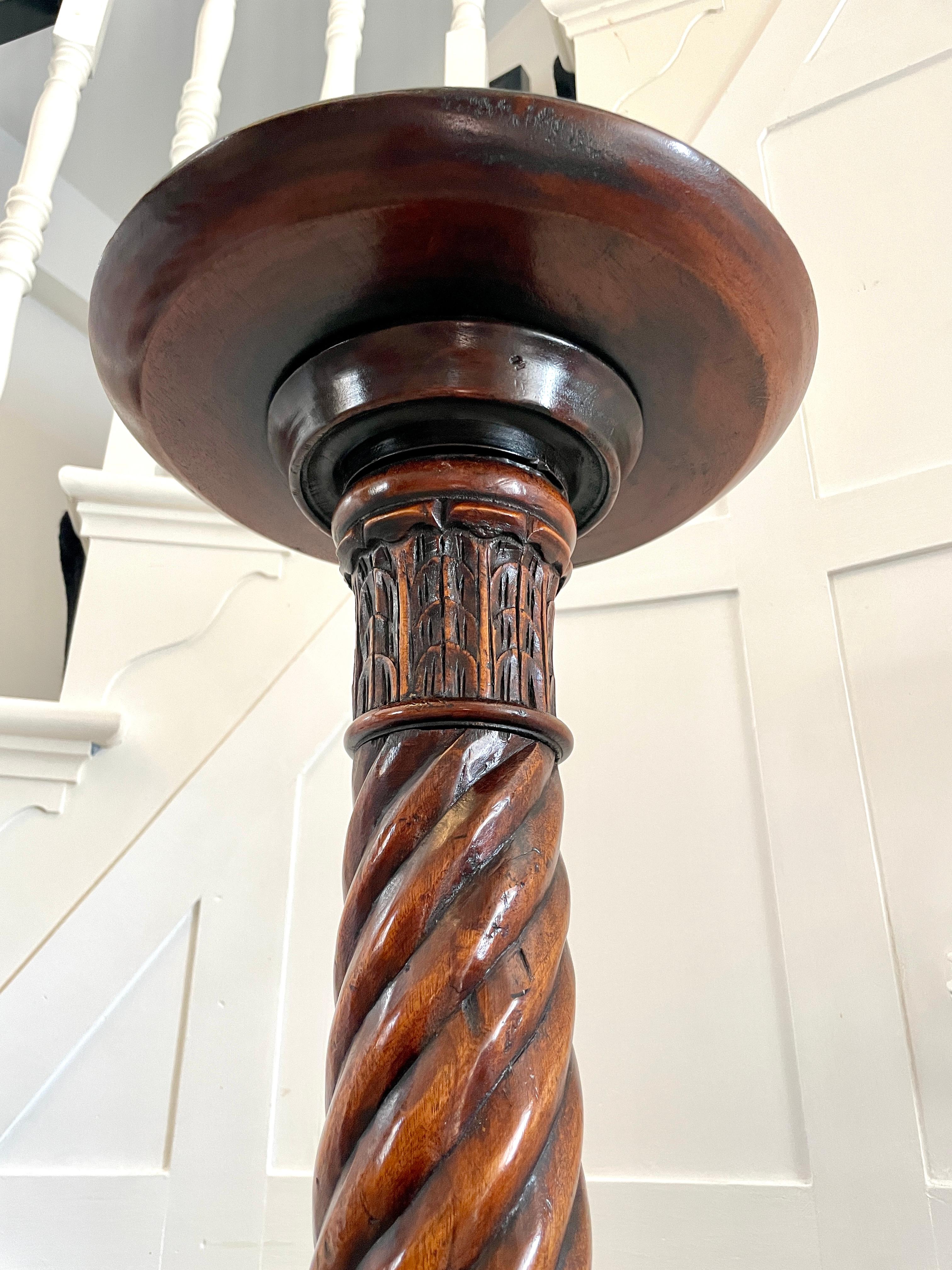 Other Antique Victorian Quality Carved Mahogany Torchere For Sale
