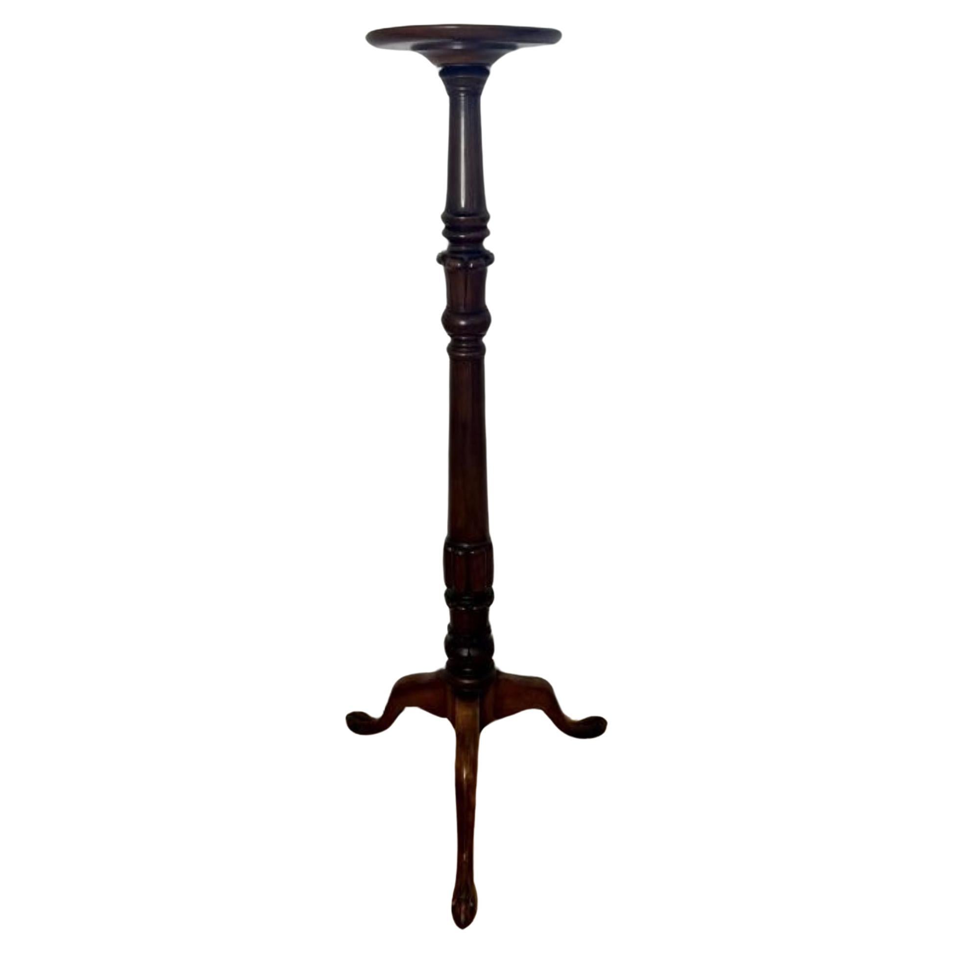 Antigua antorcha de caoba tallada de calidad victoriana en venta