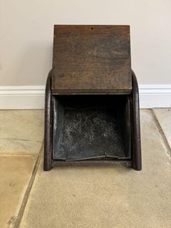 Antique Victorian quality carved oak coal box