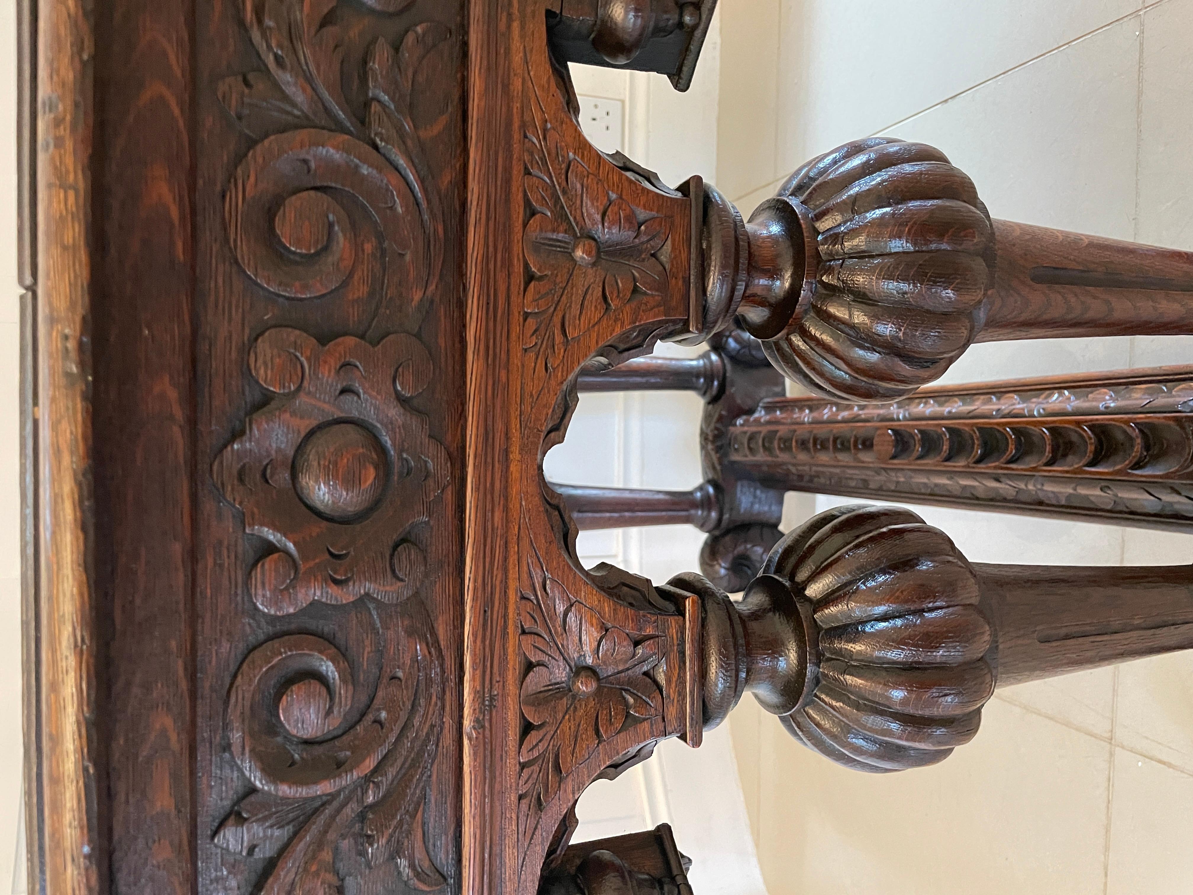 Antike viktorianische Qualitt geschnitzt Eiche freistehende Mitte Tisch im Angebot 6