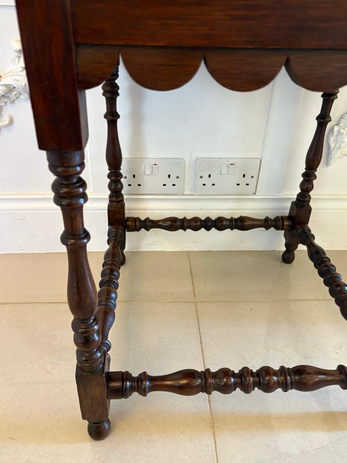 Antique Victorian Quality Carved Oak Lamp Table For Sale 2
