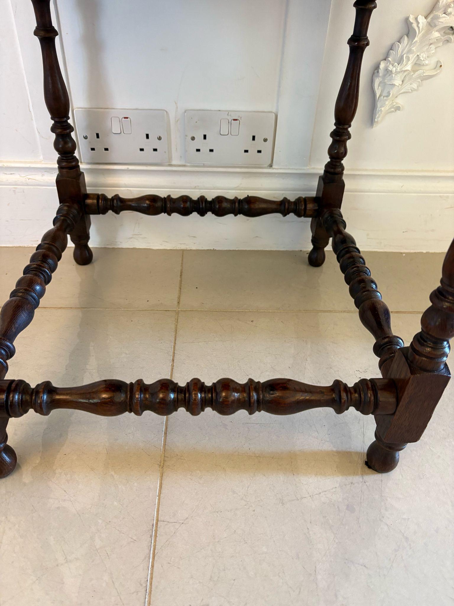Antique Victorian Quality Carved Oak Lamp Table For Sale 4