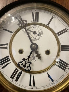 Antique Victorian Quality Carved Oak Vienna Wall Clock