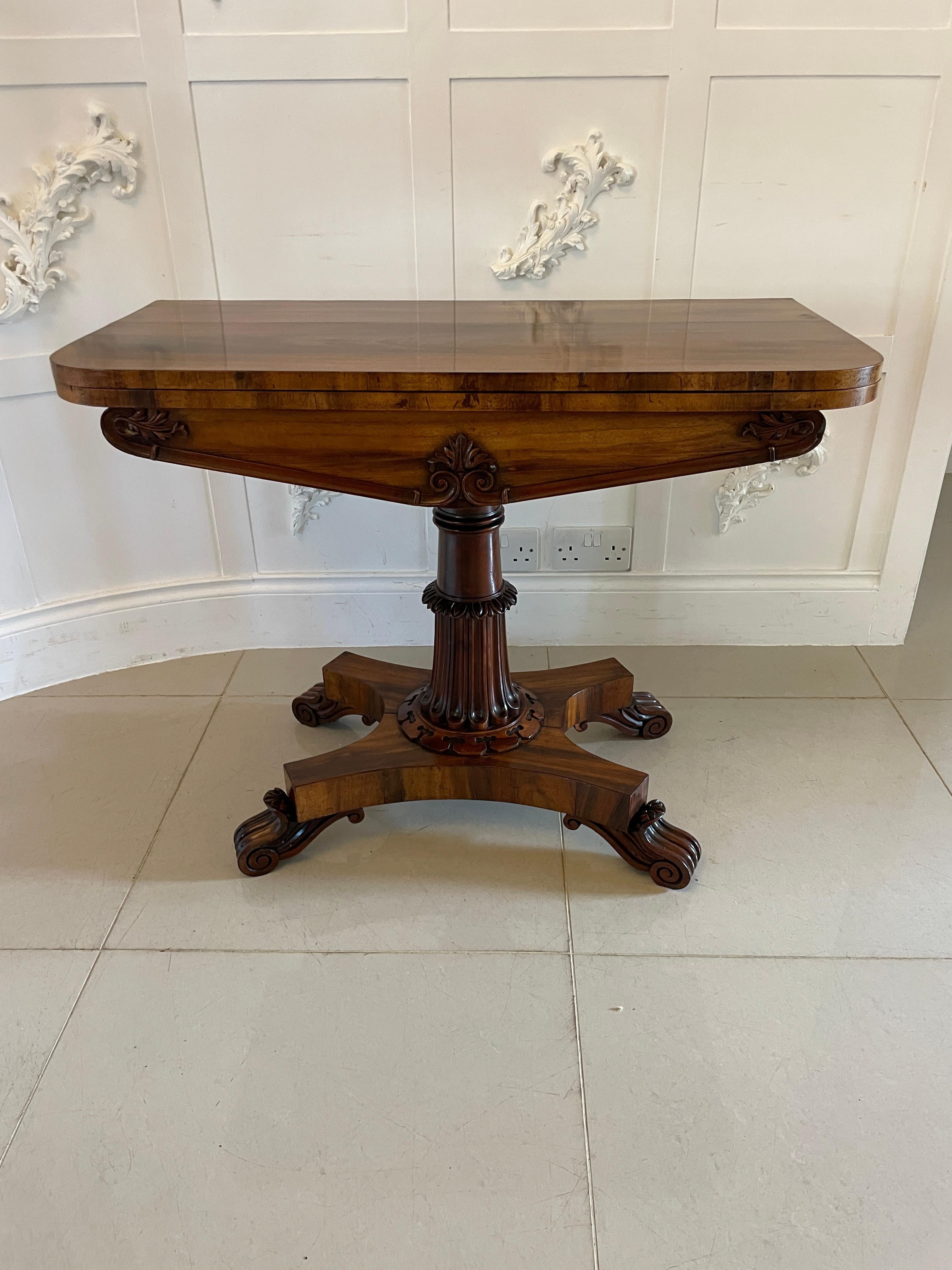 Antique Victorian Quality Carved Rosewood Card/Console Table For Sale 4