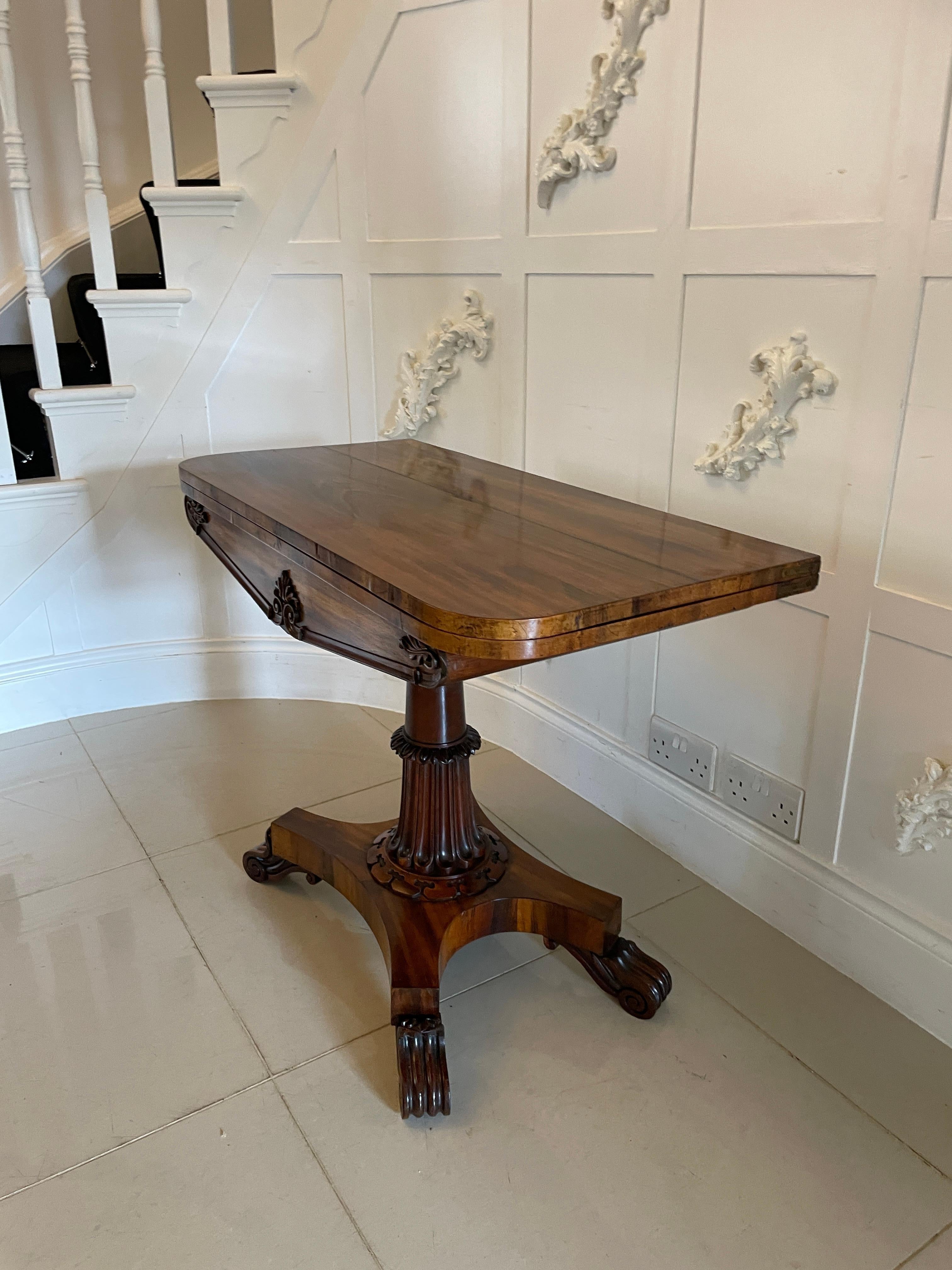 Antique Victorian Quality Carved Rosewood Card/Console Table For Sale 2