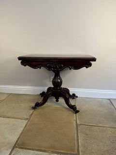 Antique Victorian quality carved rosewood card table