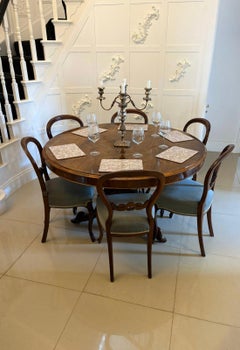 Antique Victorian Quality Carved Rosewood Circular Dining Table