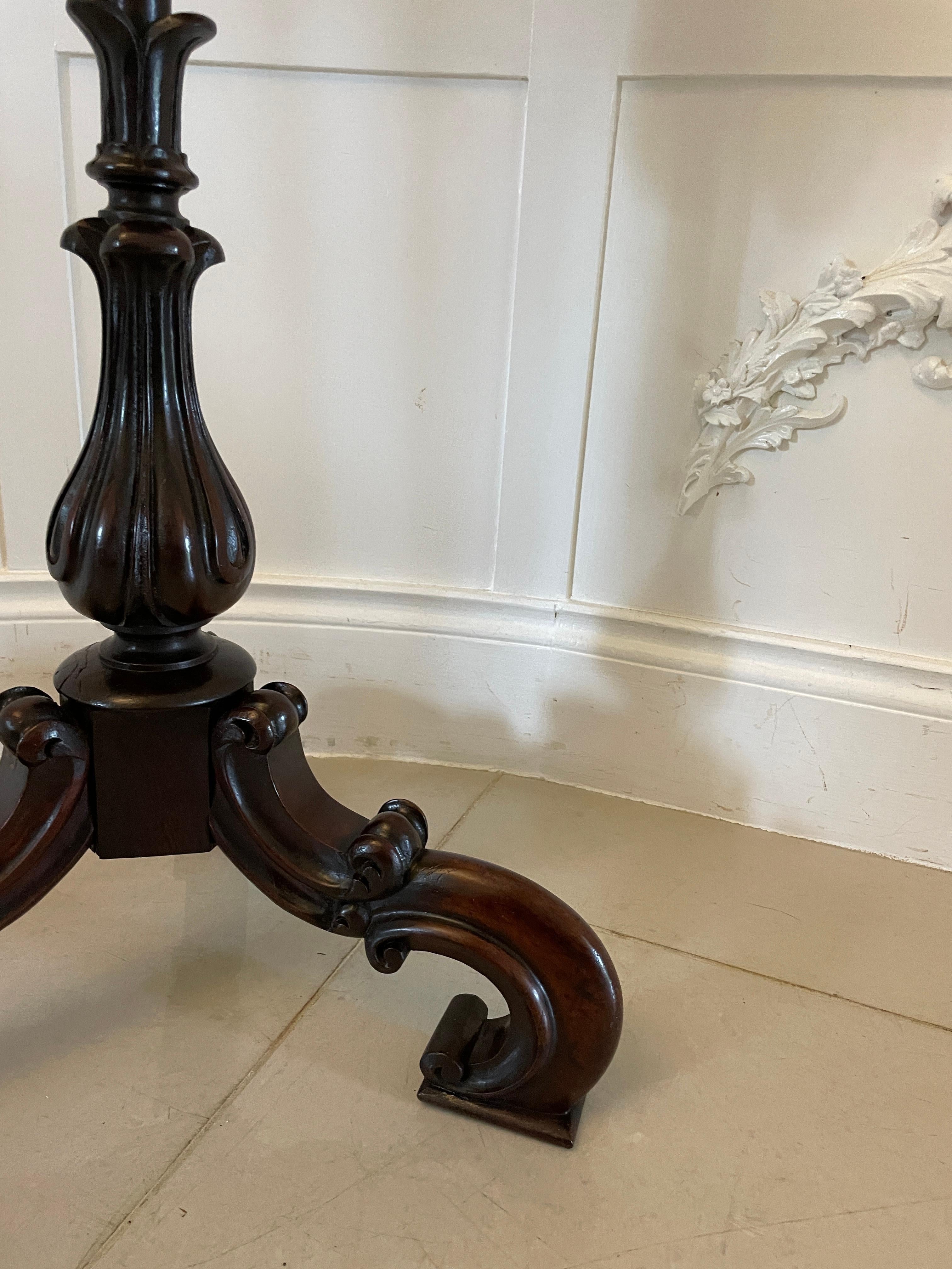 Antique Victorian Quality Carved Rosewood Pole Screen In Good Condition For Sale In Suffolk, GB