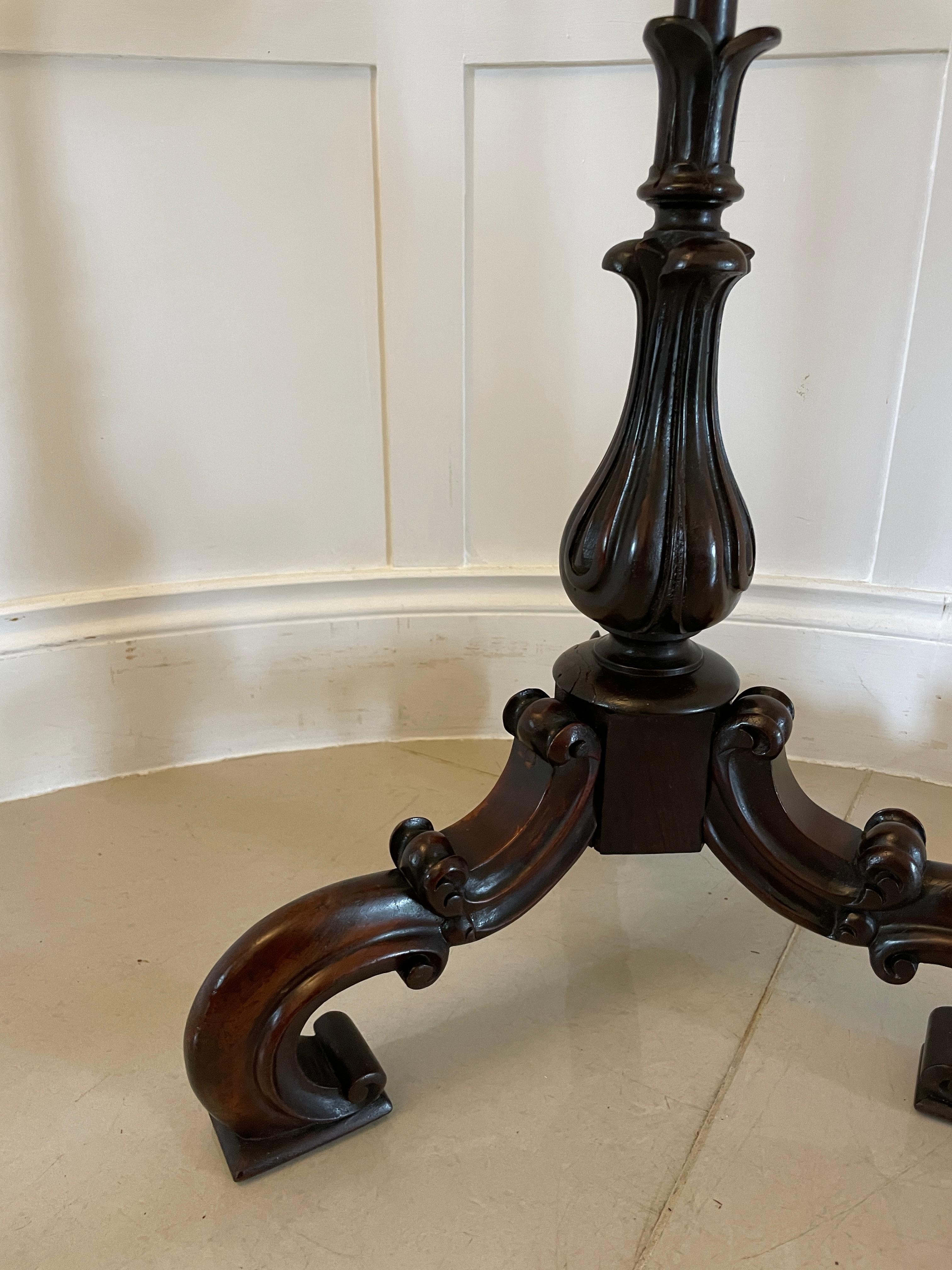 Other Antique Victorian Quality Carved Rosewood Pole Screen For Sale