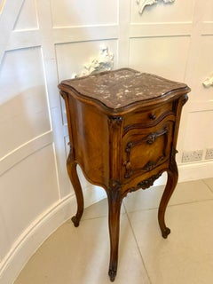 Antique Victorian Quality Carved Walnut French Bedside Cabinet