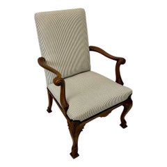 Antique Victorian Quality Carved Walnut Library Chair