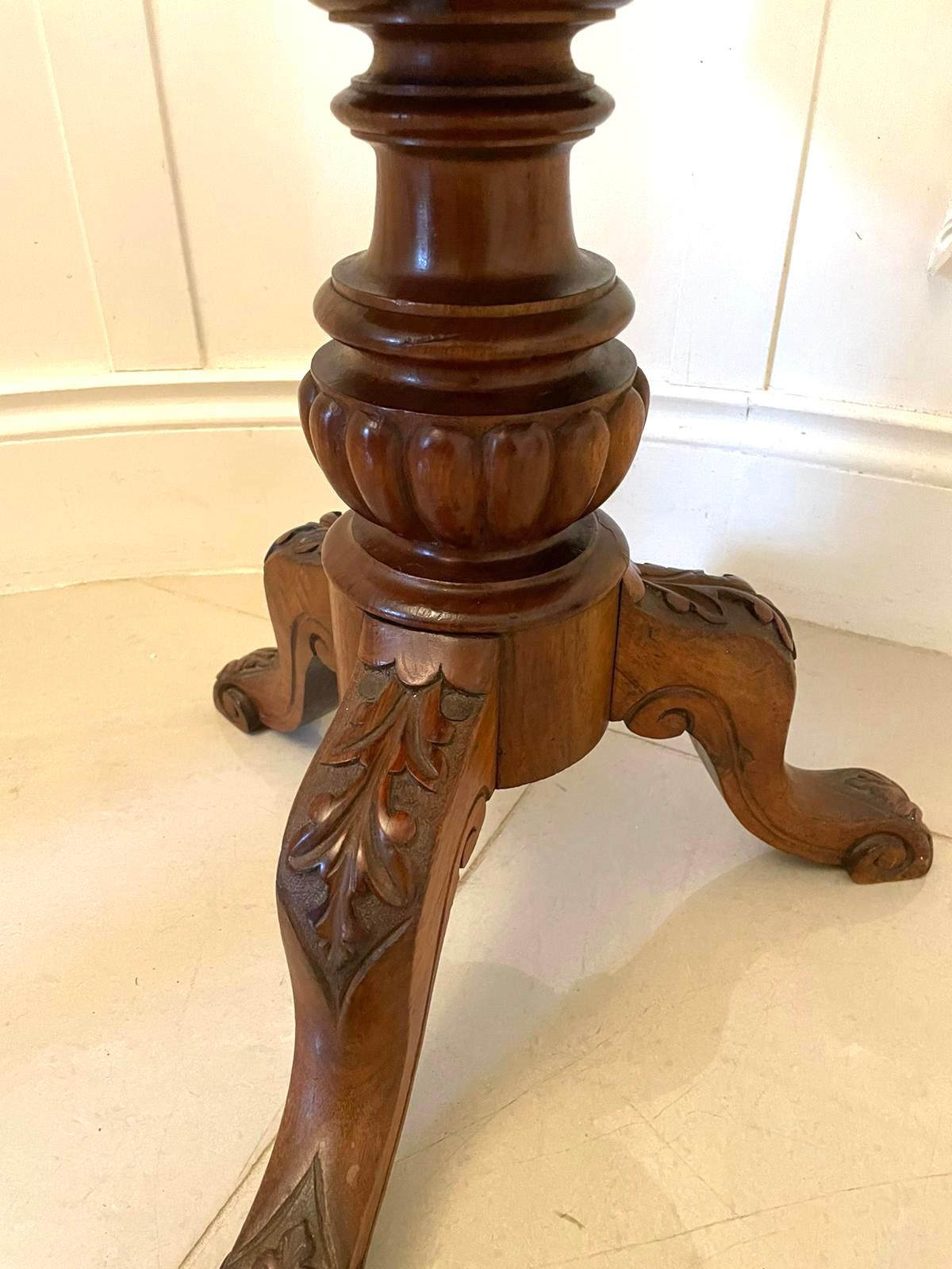 Antique Victorian Quality Carved Walnut Revolving Piano Stool 1