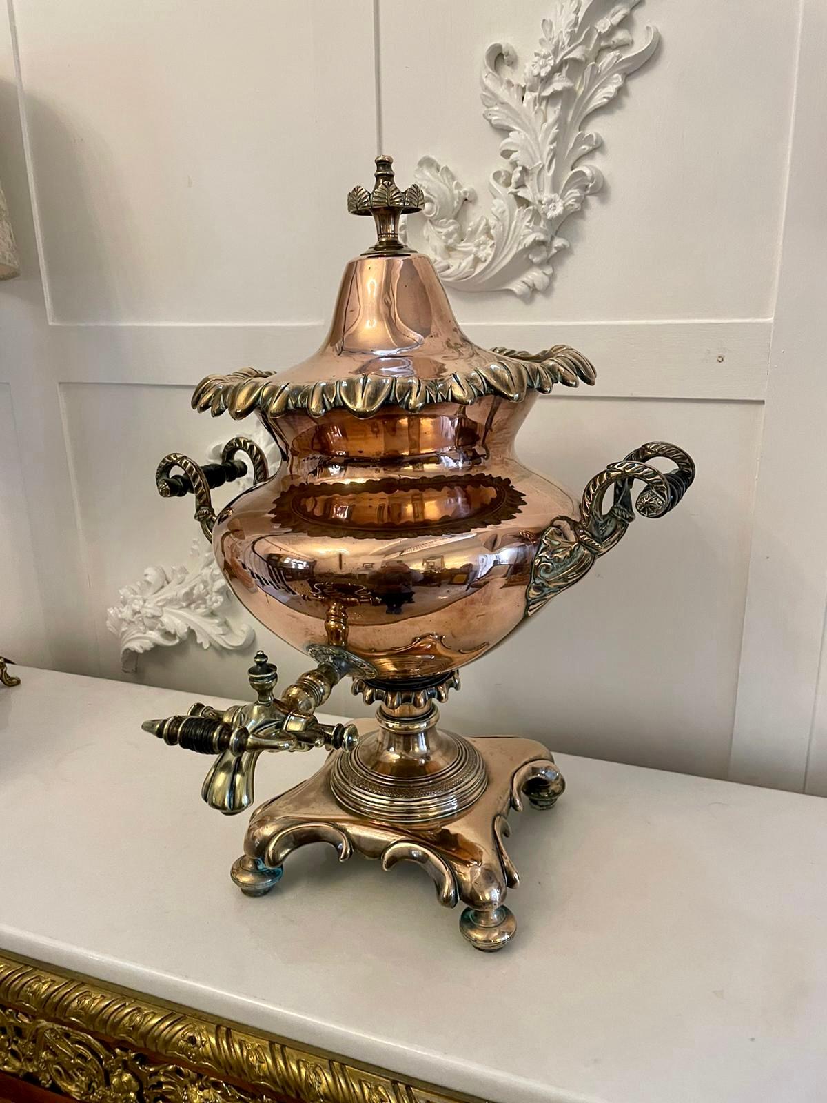 Antique Victorian Quality Copper and Brass Samovar / Tea Urn 3