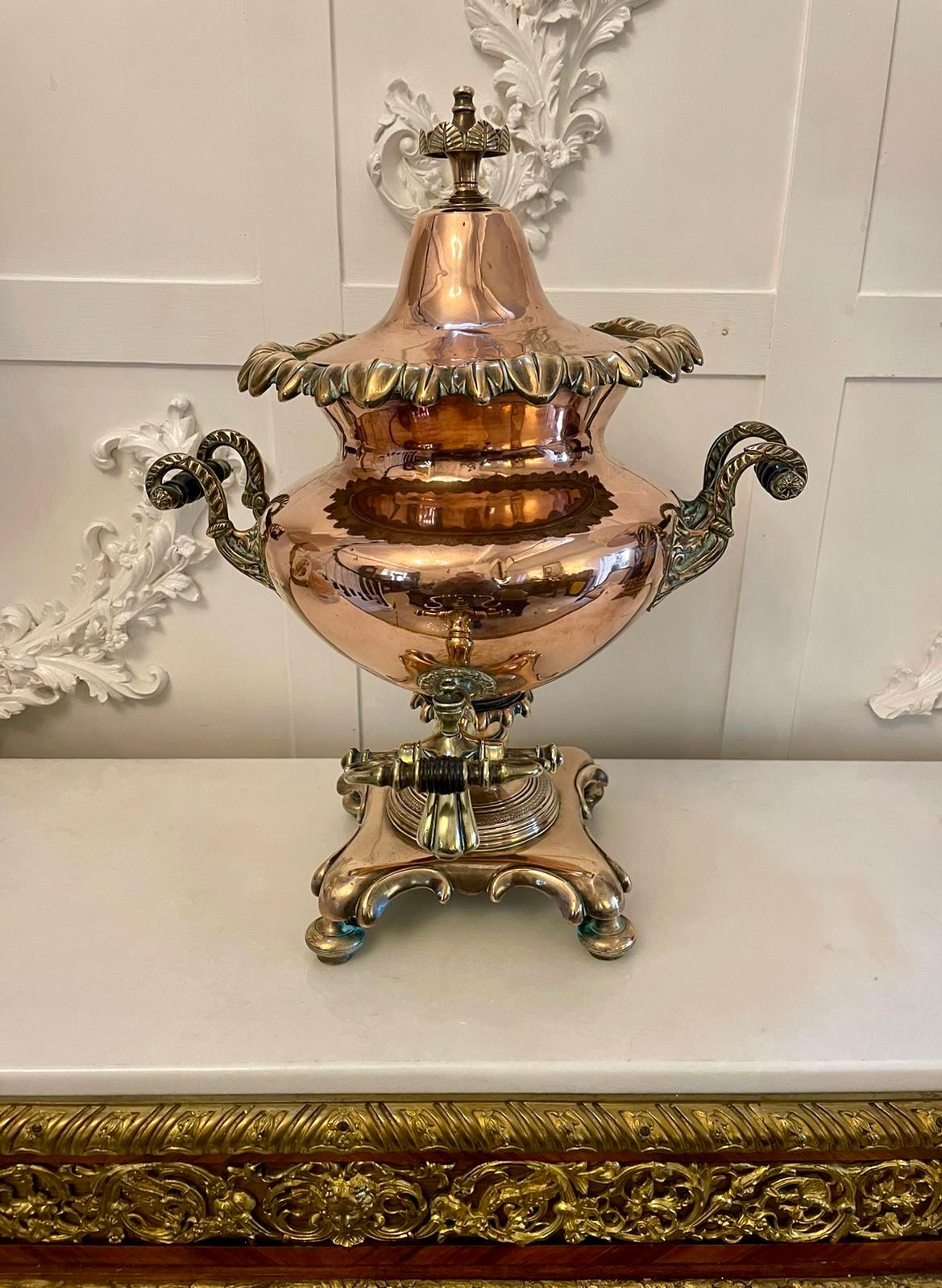 Antique Victorian Quality Copper and Brass Samovar / Tea Urn 4