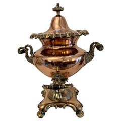 Antique Victorian Quality Copper and Brass Samovar / Tea Urn