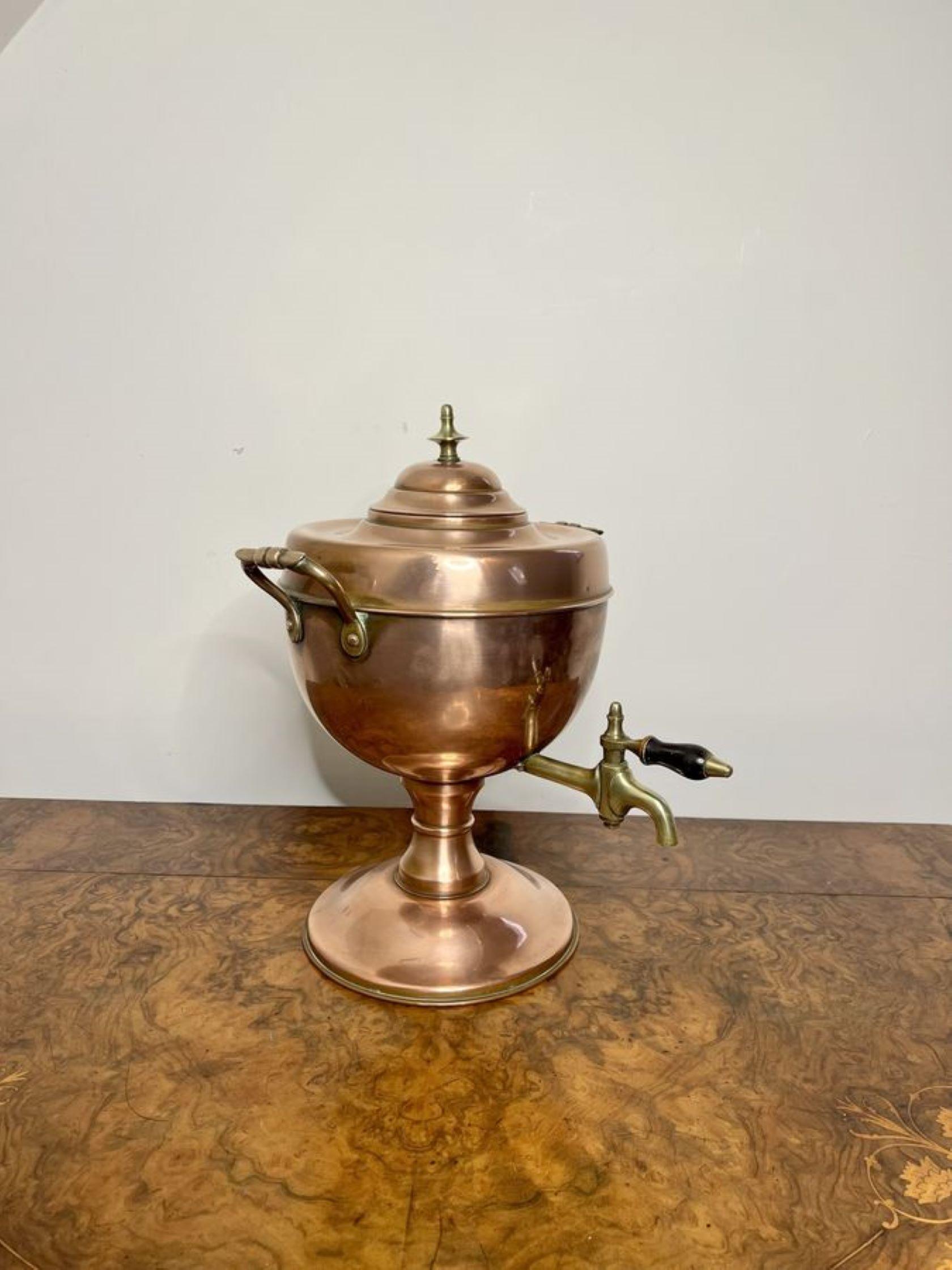 Brass Antique Victorian quality copper & brass samovar For Sale