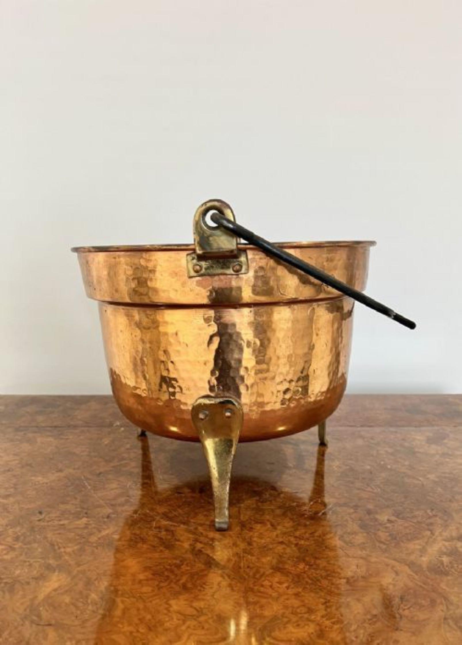 19th Century Antique Victorian quality copper coal bucket For Sale