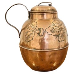 Boîte de conserve Jersey en cuivre orné de qualité antique et victorienne