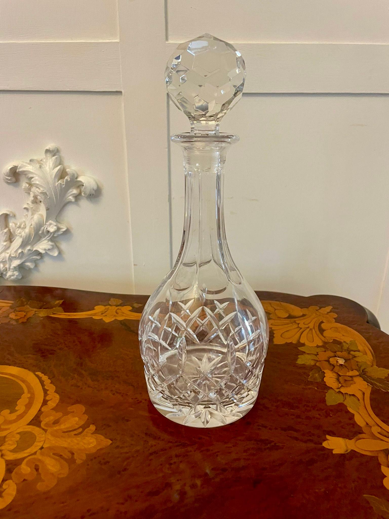 English Antique Victorian Quality Cut Glass Decanter For Sale
