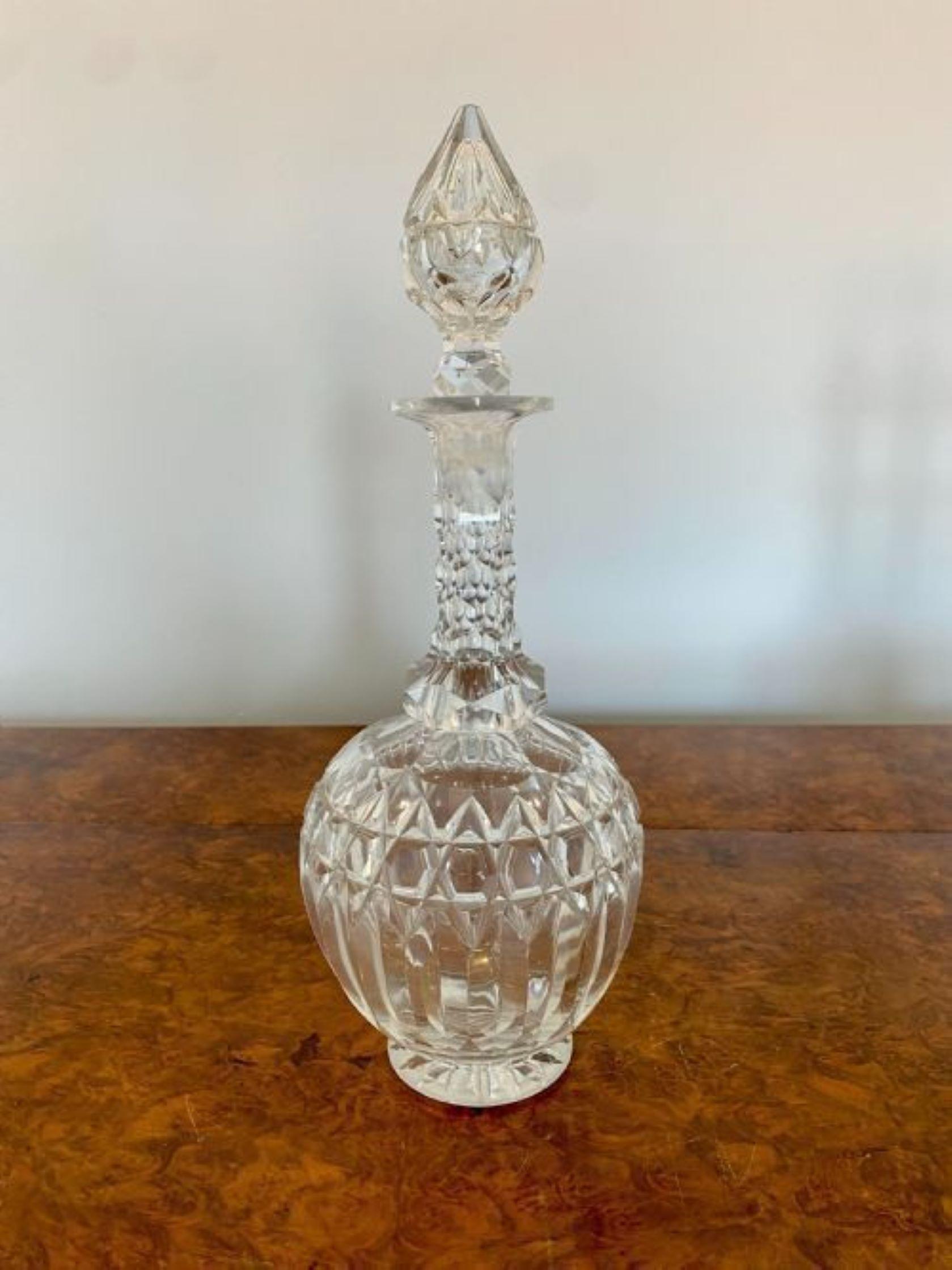 Silver Plate Antique Victorian quality cut glass decanters & original silver plated stand  For Sale