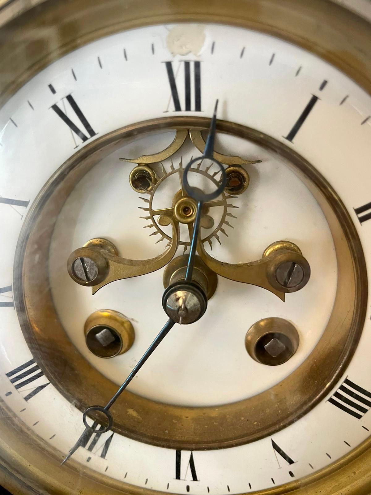Antique Victorian Quality Drum Head Marble Clock In Good Condition In Suffolk, GB