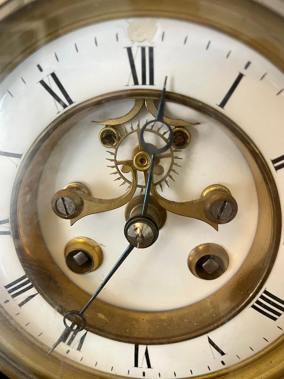 Antique Victorian Quality Drum Head Marble Clock  In Good Condition In Suffolk, GB