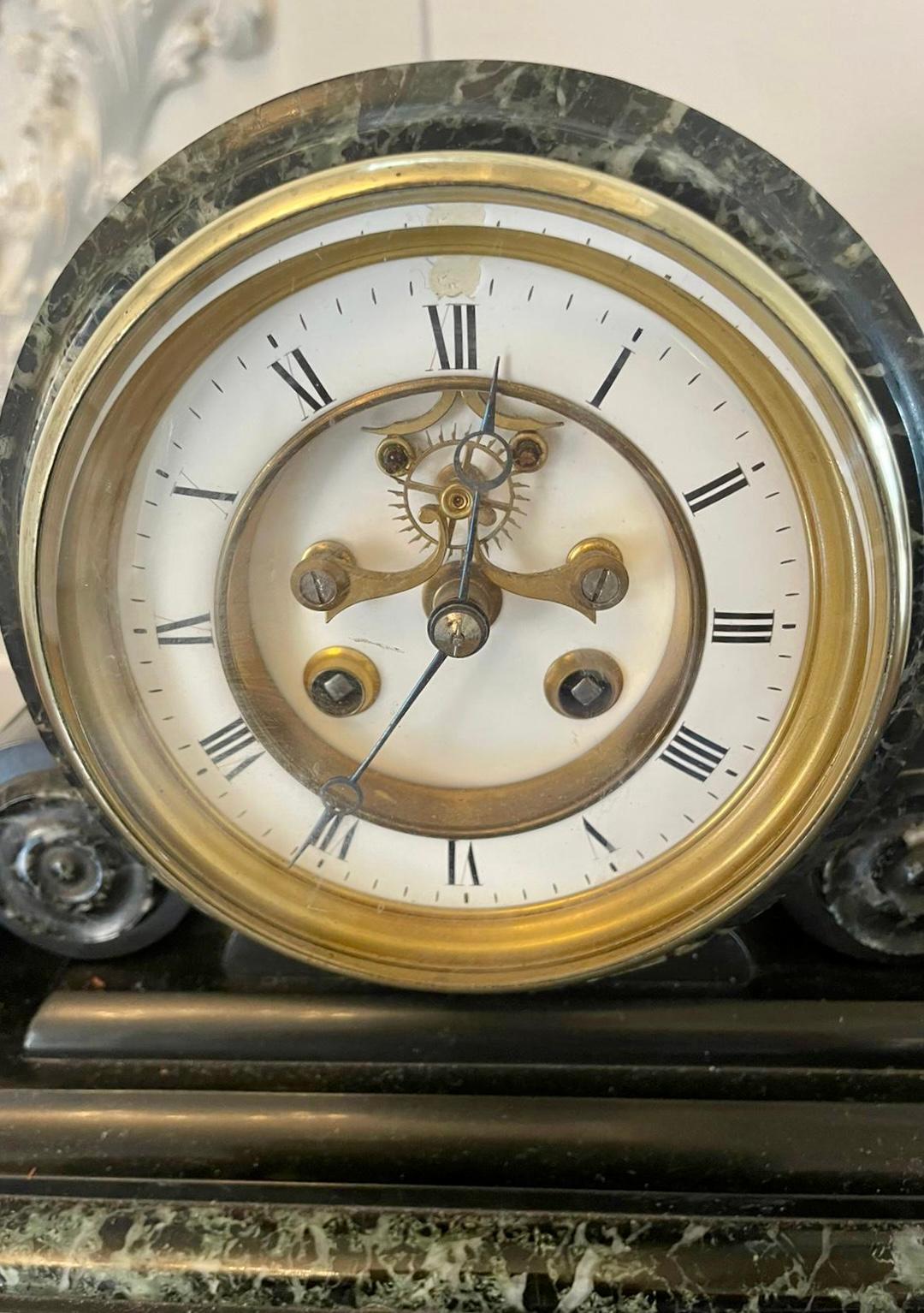 Mid-19th Century Antique Victorian Quality Drum Head Marble Clock