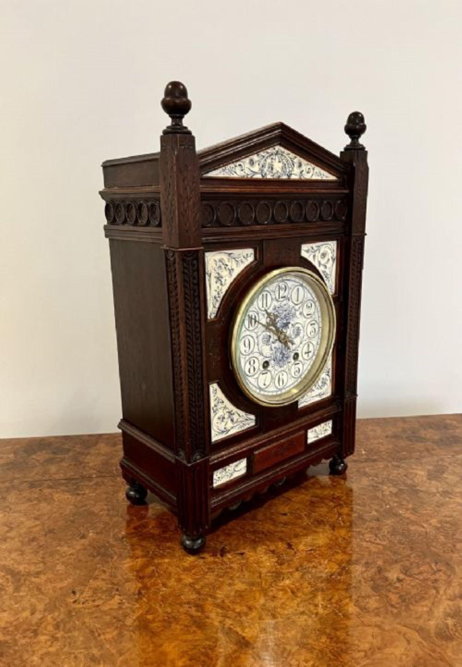 Antike viktorianische Qualität Ebenholz ästhetische Bewegung Mantel Uhr  im Zustand „Gut“ im Angebot in Ipswich, GB