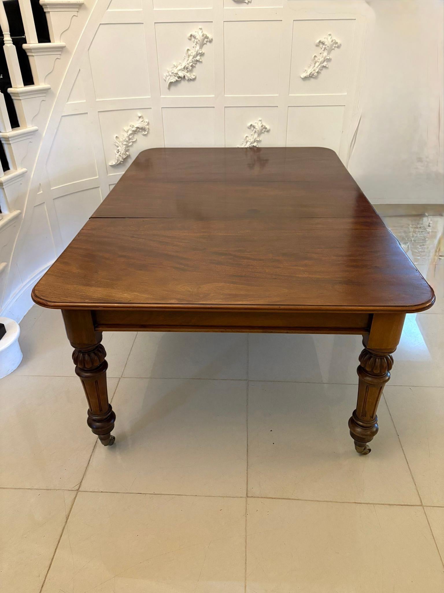 Antique Victorian Quality Figured Mahogany 10 Seater Extending Dining Table 1