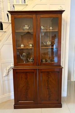 Antique Victorian Quality Figured Mahogany Bookcase