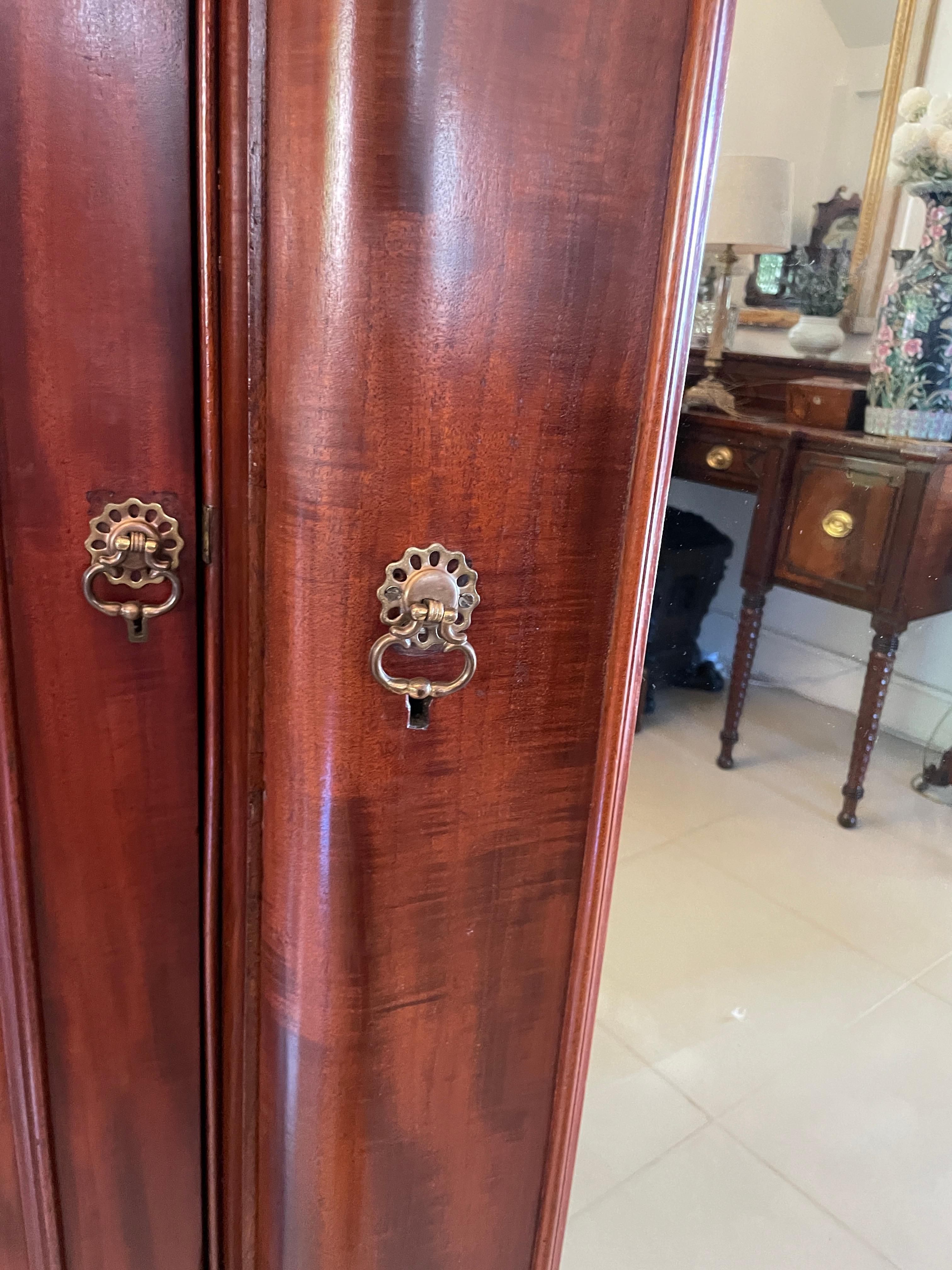 Antique Victorian Quality Figured Mahogany Breakfront Wardrobe 7