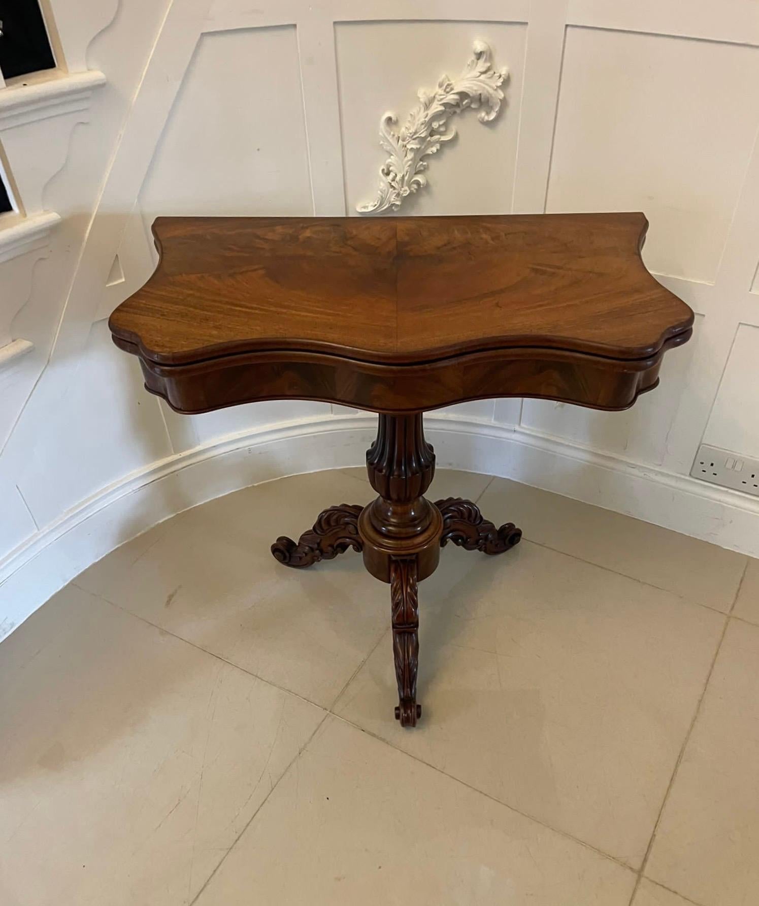 Antique Victorian Quality Figured Mahogany Card/Console Table  For Sale 7
