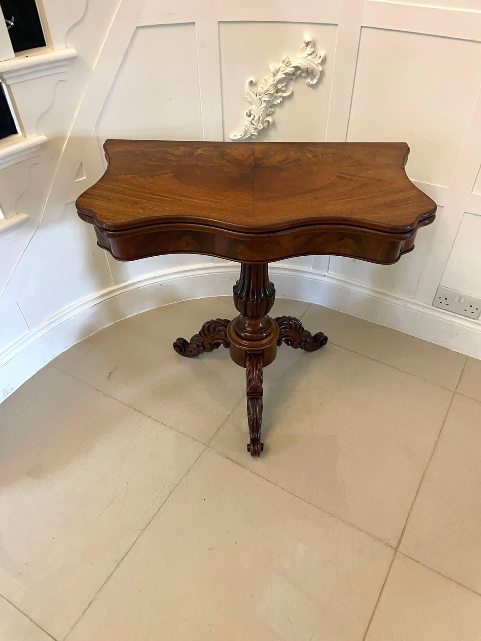 Antique Victorian Quality Figured Mahogany Card/Console Table  For Sale 9