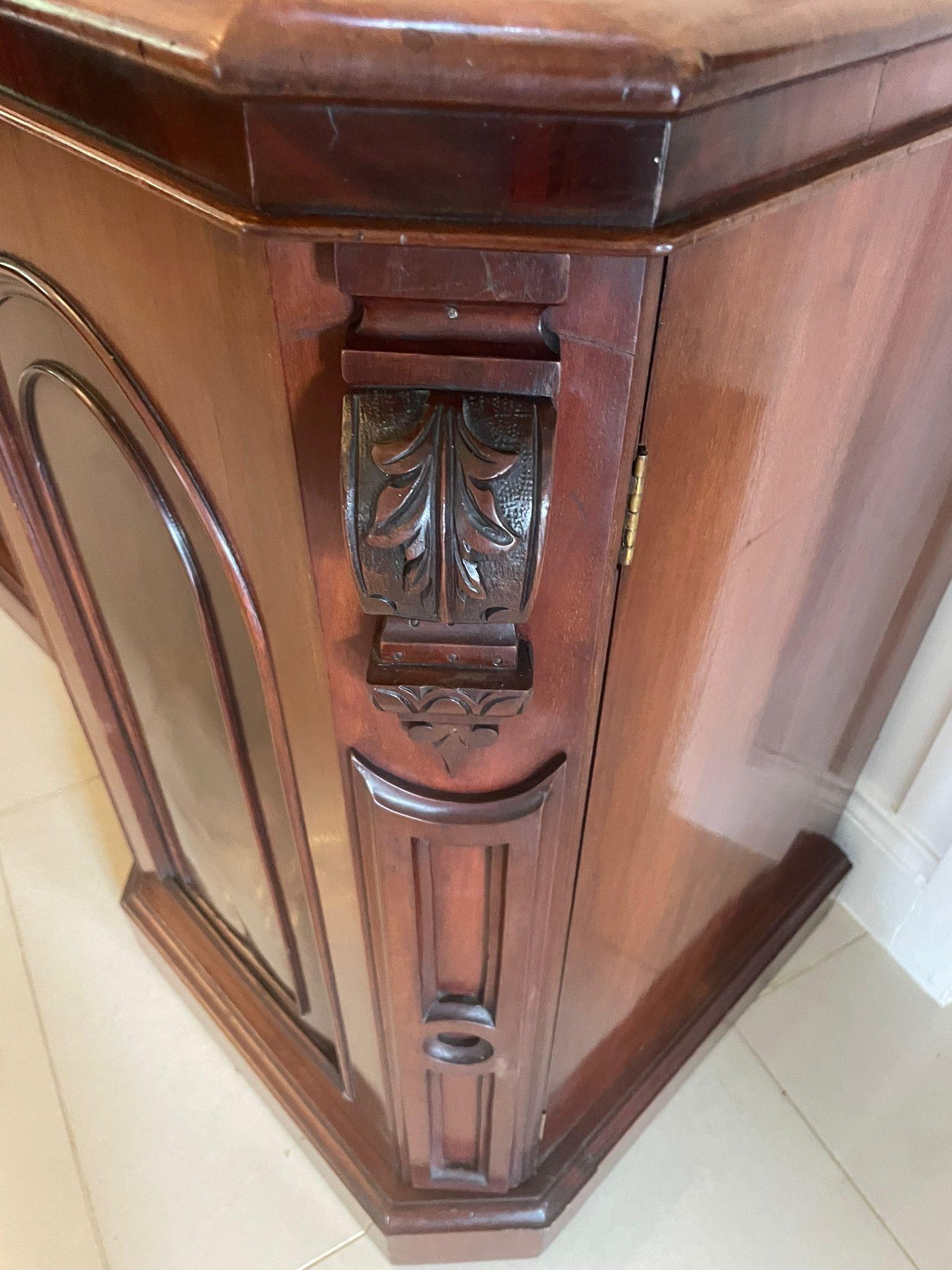 Antique Victorian Quality Figured Mahogany Four Door Sideboard 5