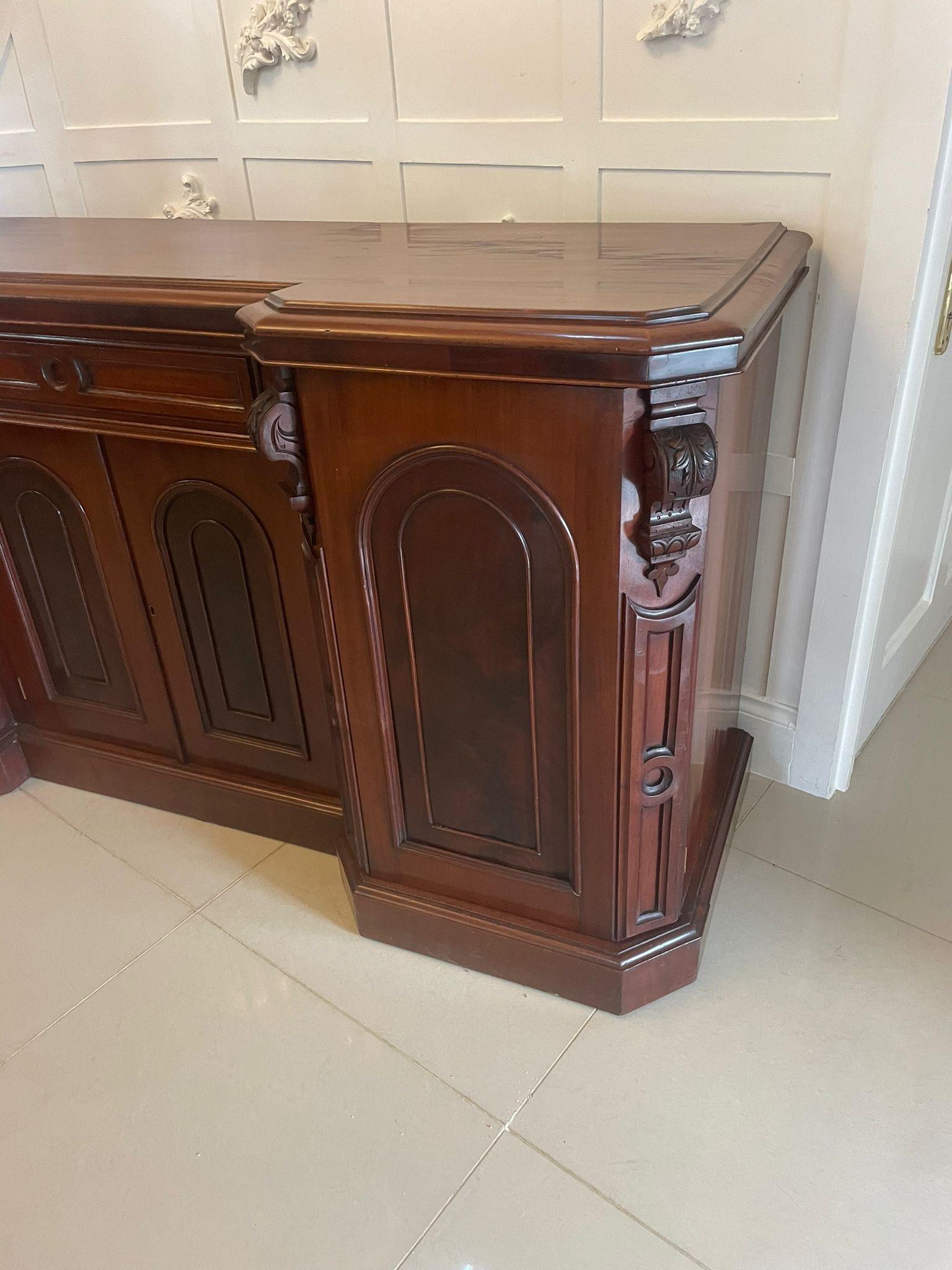 Antique Victorian Quality Figured Mahogany Four Door Sideboard 8