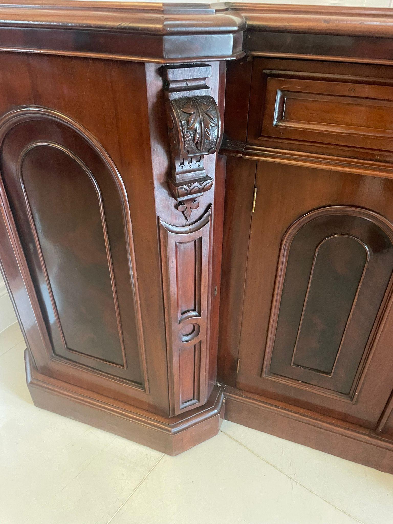 19th Century Antique Victorian Quality Figured Mahogany Four Door Sideboard