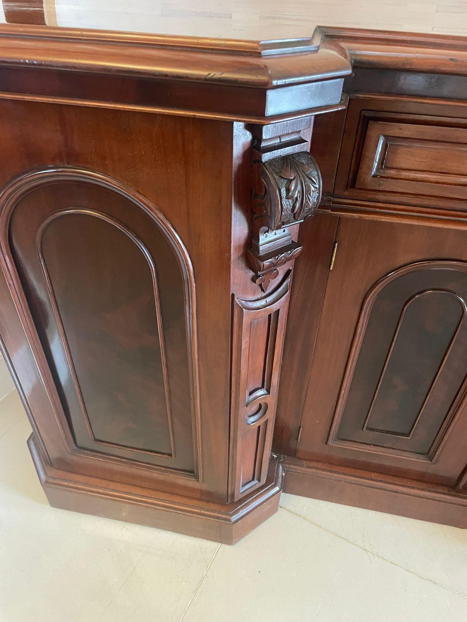 Antique Victorian Quality Figured Mahogany Four Door Sideboard 1