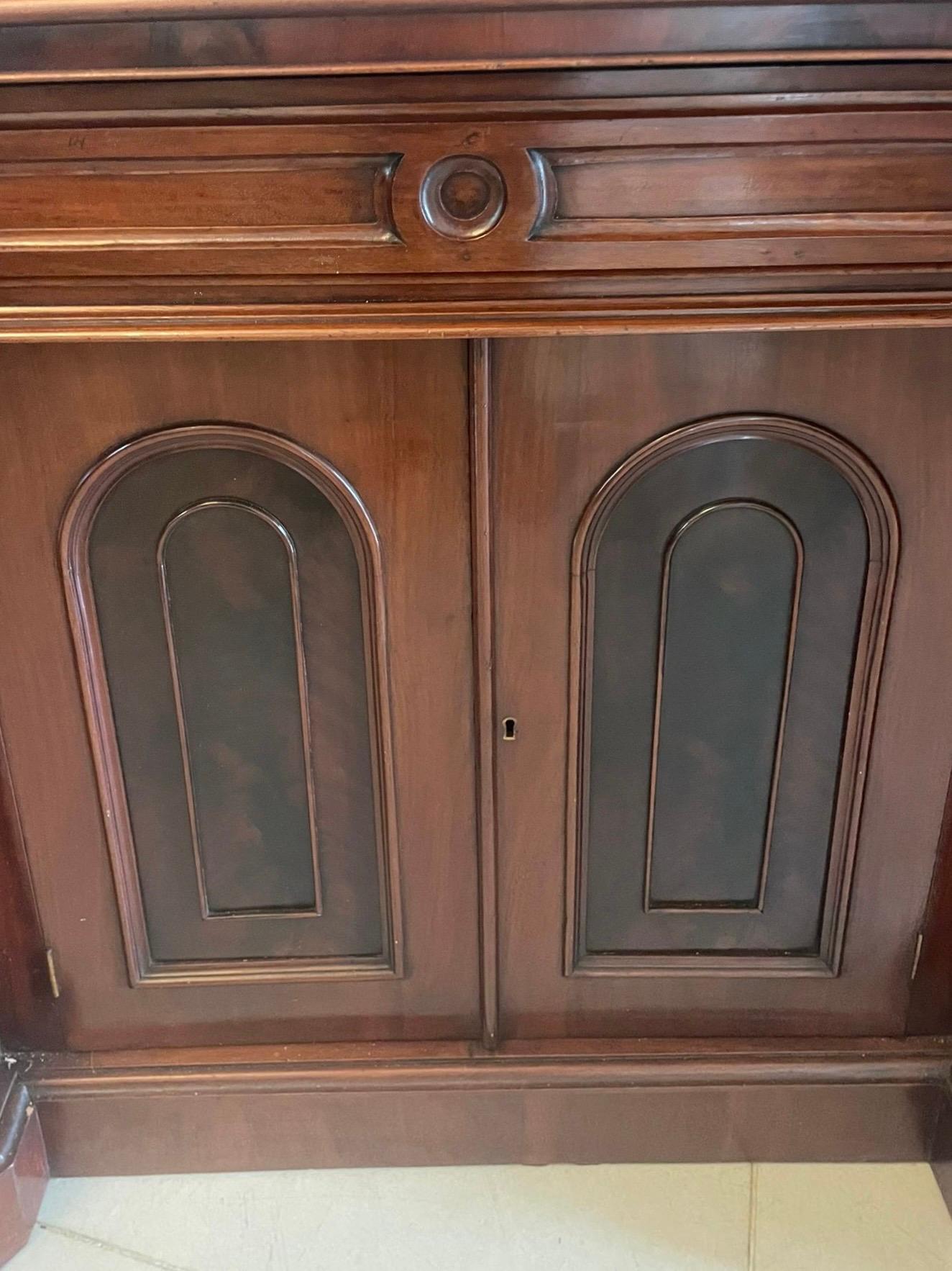 Antique Victorian Quality Figured Mahogany Four Door Sideboard 2