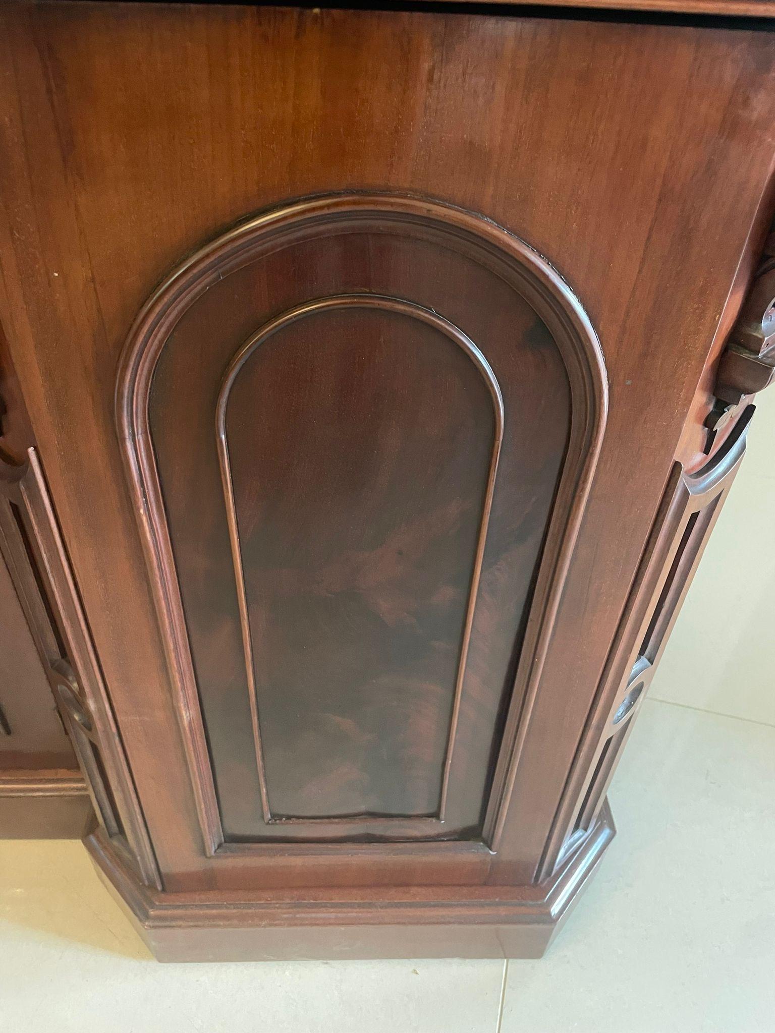 Antique Victorian Quality Figured Mahogany Four Door Sideboard 3