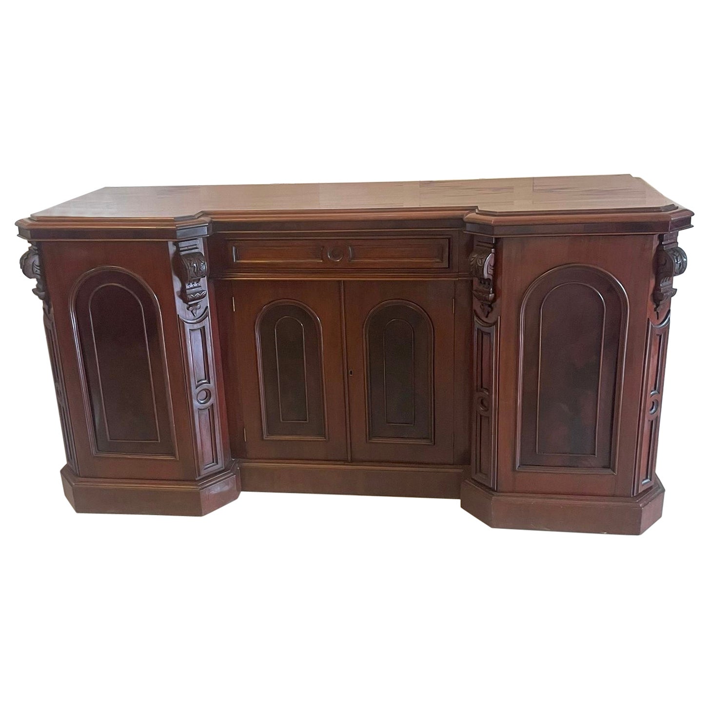 Antique Victorian Quality Figured Mahogany Four Door Sideboard
