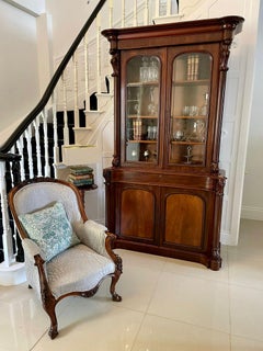 Antique Victorian Quality Figured Mahogany Library Bookcase