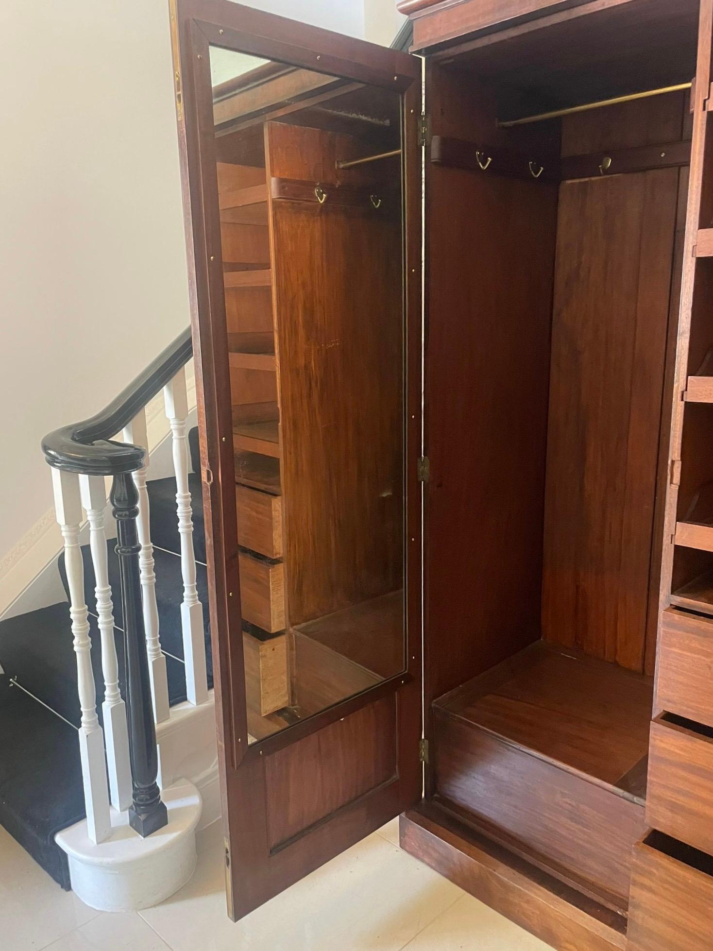 English Antique Victorian Quality Figured Mahogany Wardrobe