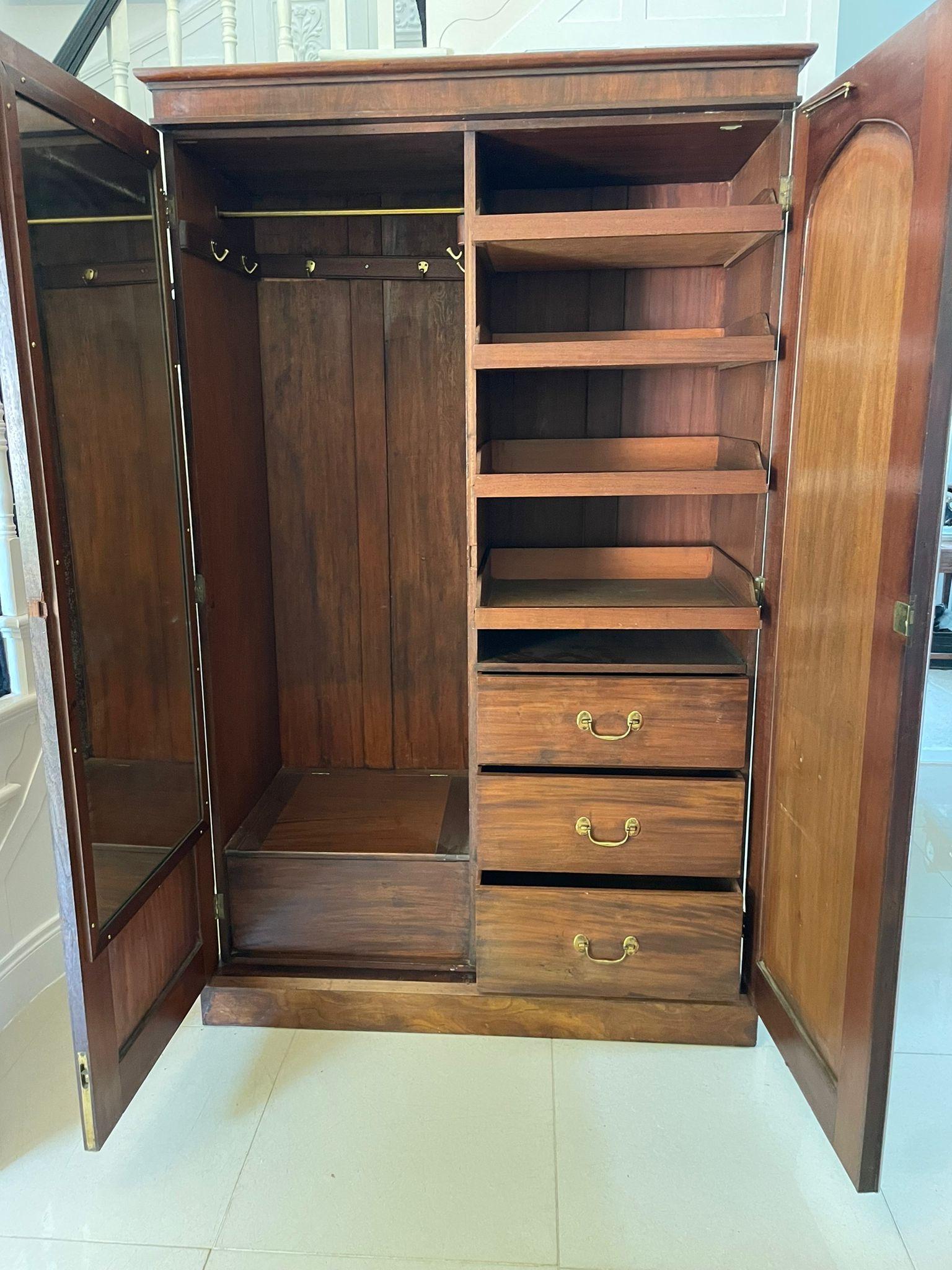 19th Century Antique Victorian Quality Figured Mahogany Wardrobe