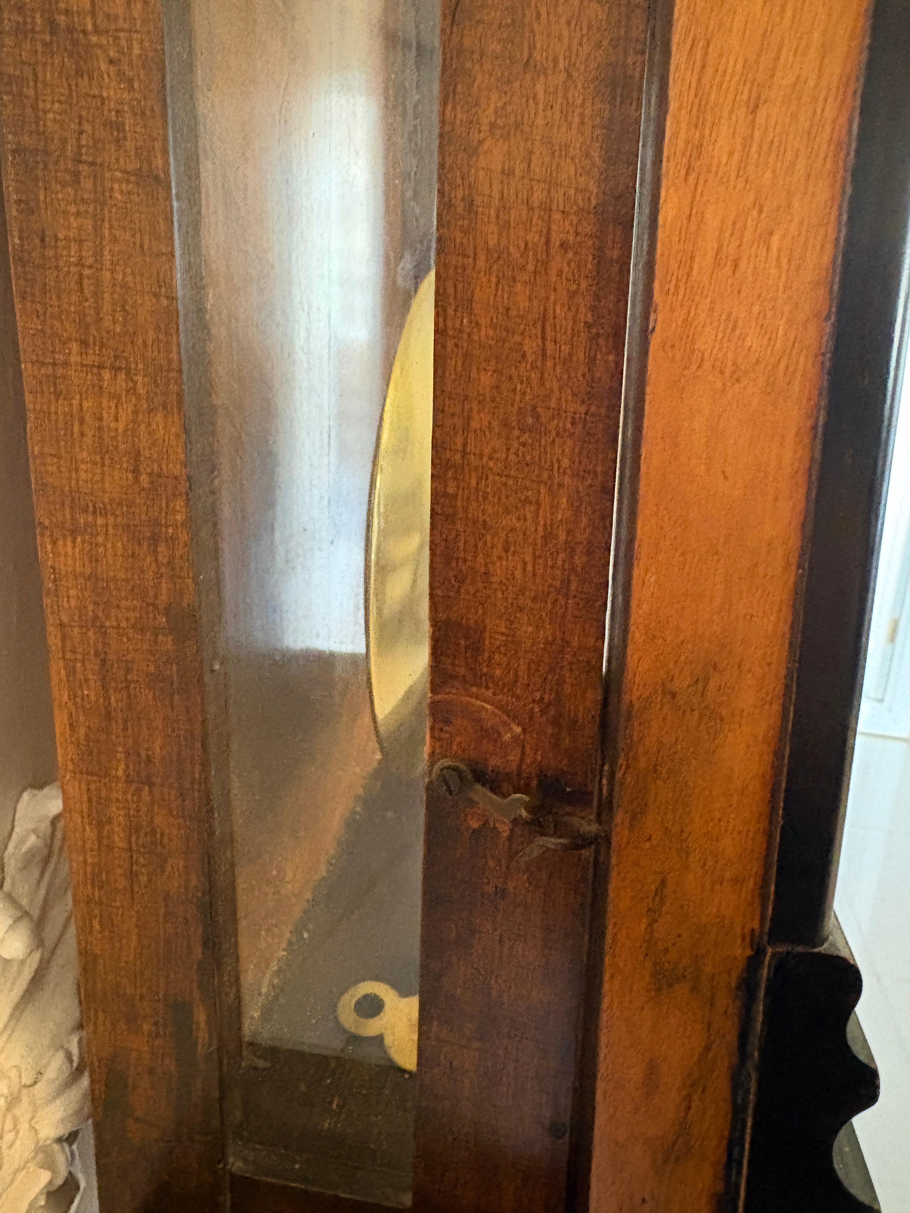 Antiguo Reloj de Pared de 8 Días de Nogal Figurado de Calidad Victoriana Victoriano en venta