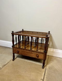 Antique Victorian quality figured walnut Canterbury